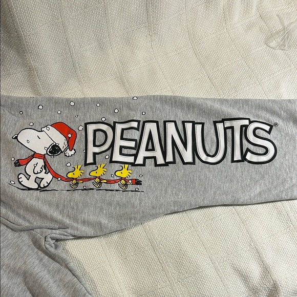 Peanuts Gray Sweatpants with Snoopy Design Junior Size L - Picture 3 of 4